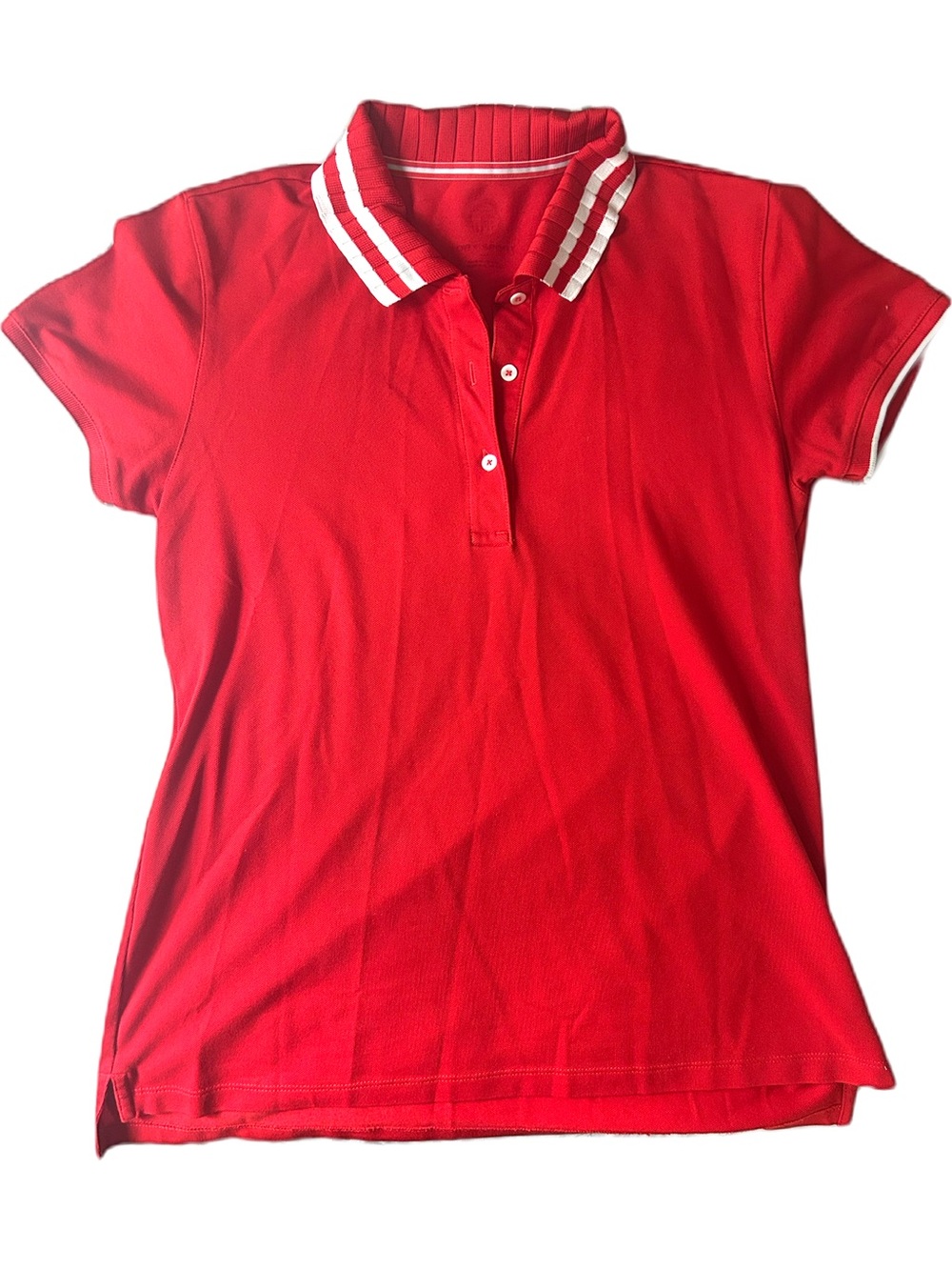 Tory Sport Red Polo with White Stripe Collar
